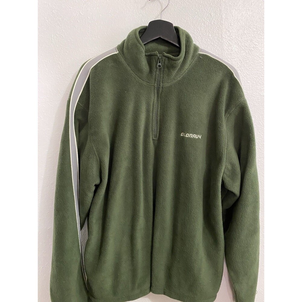 Old Navy Men’s Pullover Green Quarter Zip Fleece Sweatshirt XL